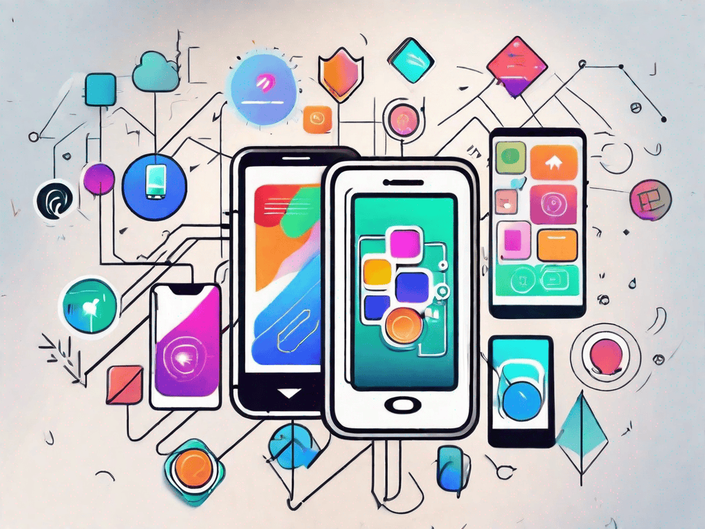 A smartphone displaying a colorful and engaging mobile ad