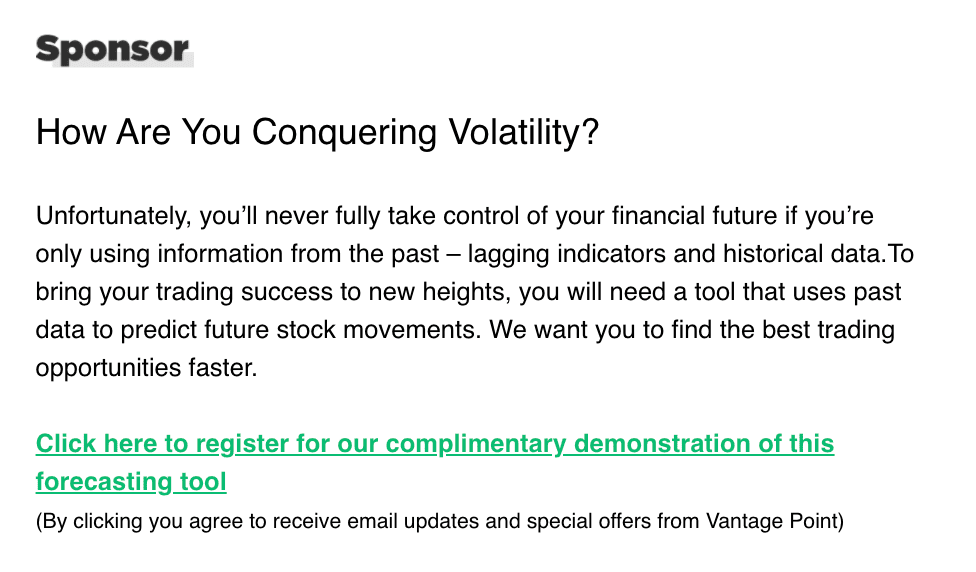 Email newsletter sponsorship